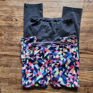 All In motion & Maurices Multicolor Capri Workout Athleisure Leggings Size XS